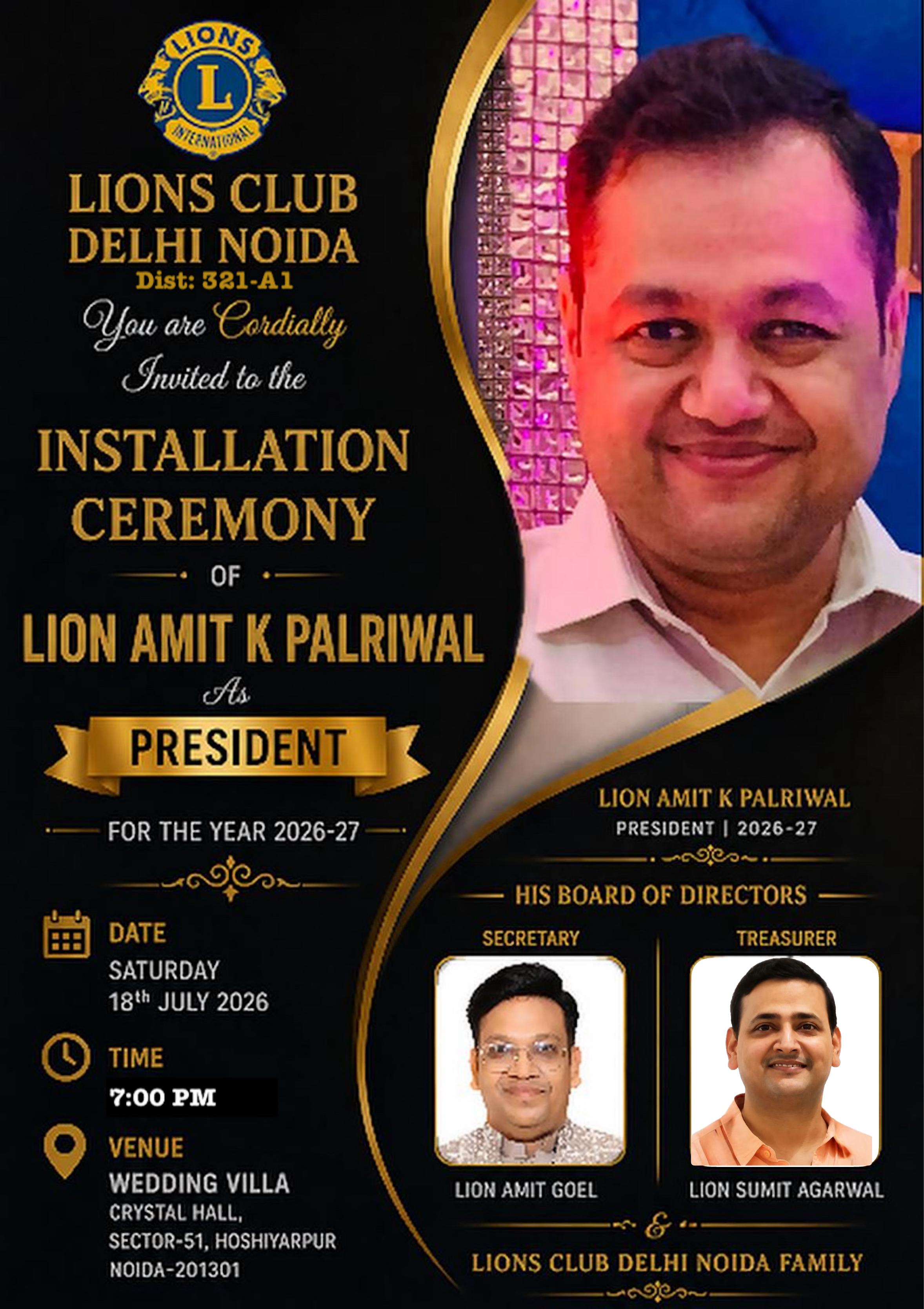 Installation Ceremony 2026-27 - President installation invitation
